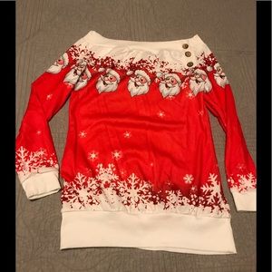 Ugly Off the Shoulder Christmas Top